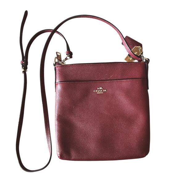 Coach Handbags - Coach North/South Red Crossgrain Leather Swingpack Crossbody Bag